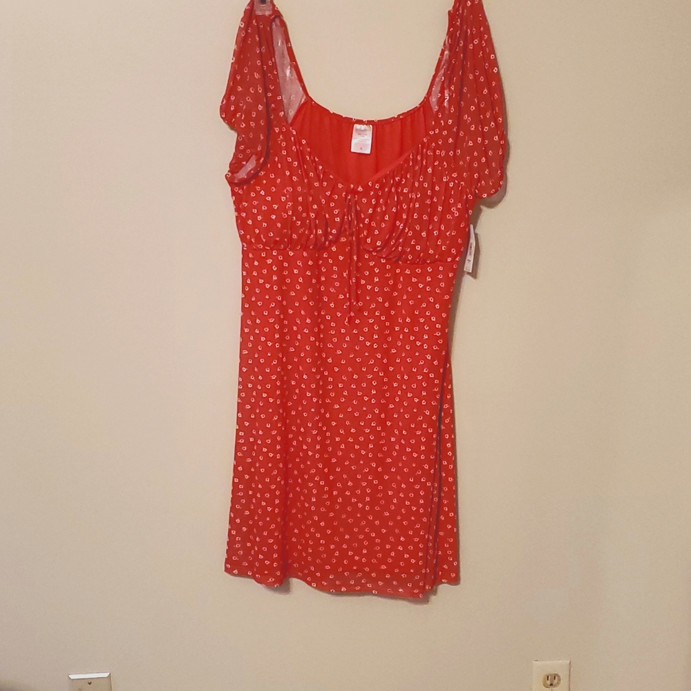 No Boundaries,  red floral dress